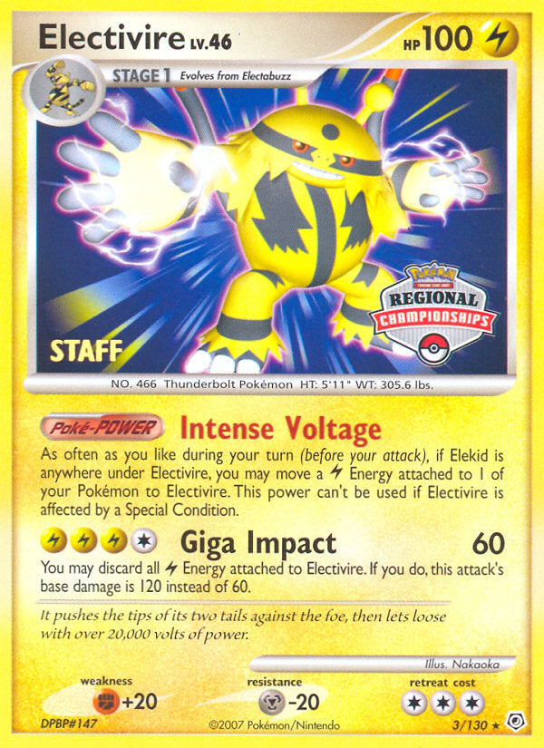 Diamond & Pearl Holo Electivire #3 Staff Promo